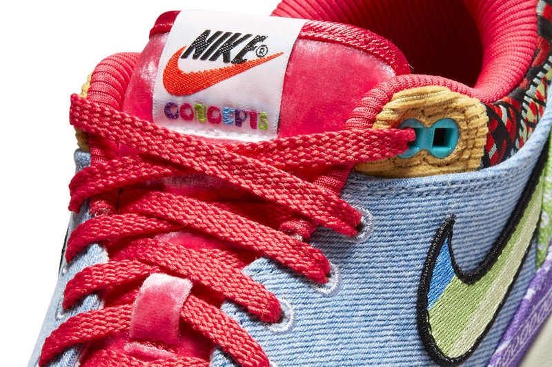 Concepts Nike Air Max 1 Far Out denim paisley pony hair purple light blue flower embroidery guitar strap corduroy red 