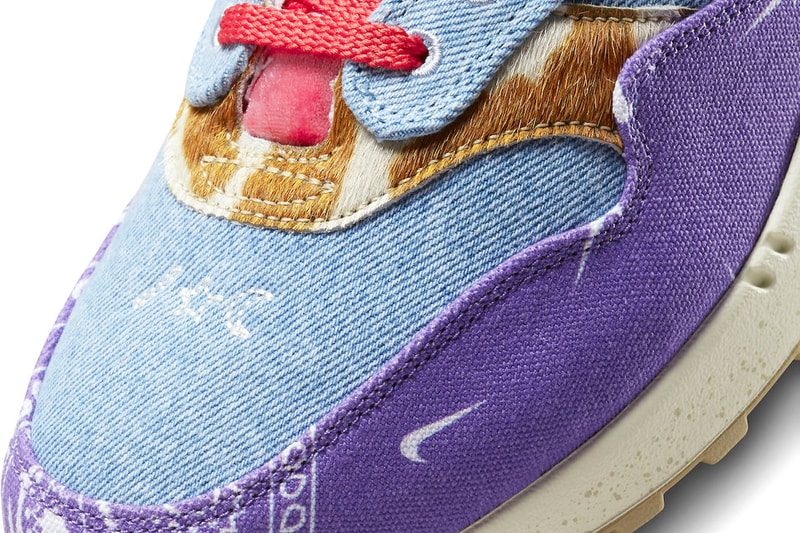 Concepts Nike Air Max 1 Far Out denim paisley pony hair purple light blue flower embroidery guitar strap corduroy red 
