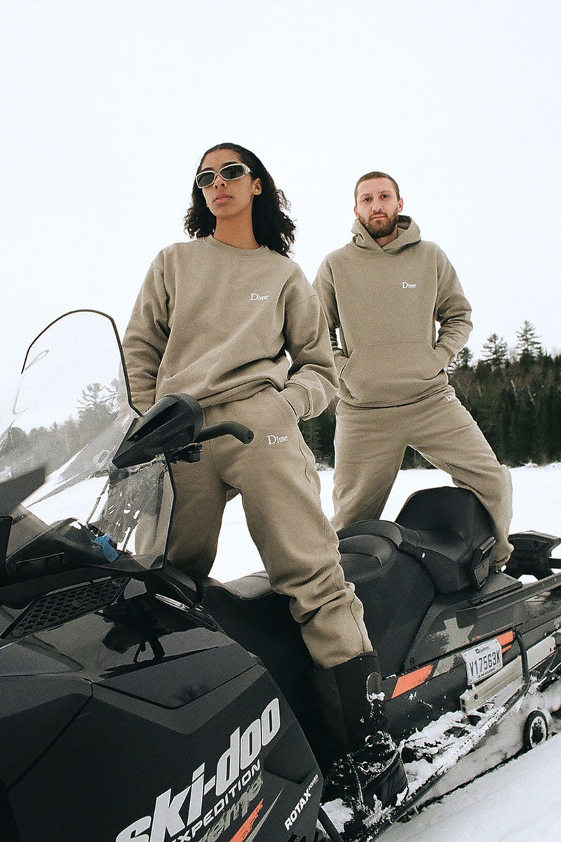 Dime MTL Keeps Simple It Wavy for Its SS22 Drop Spring/Summer 2022 Collection Lookbook cozy staples sweaters crewneck sweatpants jackets montreal canada skate culture skateboarding