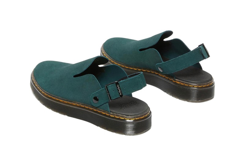 Dr. Martens Carlson Suede Mules Black Green Spring Summer 2022 Release Information 