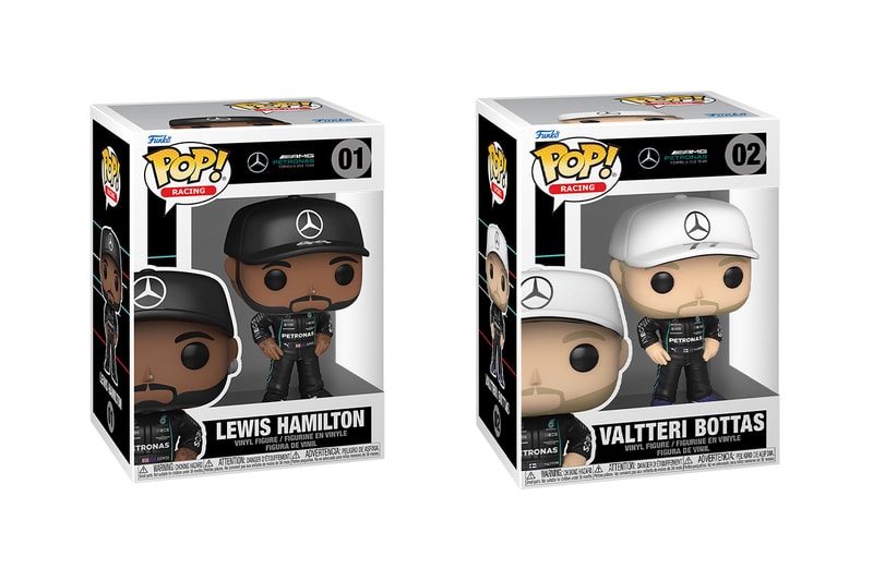mercedes amg petronas formula 1 funko pop figures collectibles toys lewis hamilton valtteri bottas racing driving drivers 