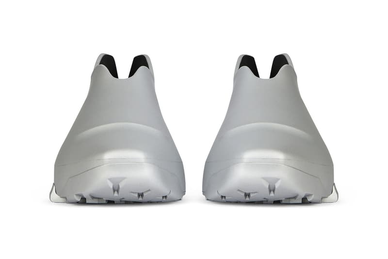 Givenchy Monumental Mallow Hybrid Shoes Rubber Mesh High Low Shiny Reflective Silver Worn Out Rubber Matthew M Williams Fall Winter 2021 FW21 