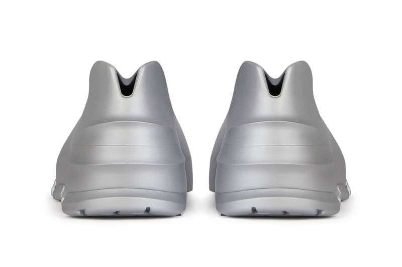 Givenchy Monumental Mallow Hybrid Shoes Rubber Mesh High Low Shiny Reflective Silver Worn Out Rubber Matthew M Williams Fall Winter 2021 FW21 