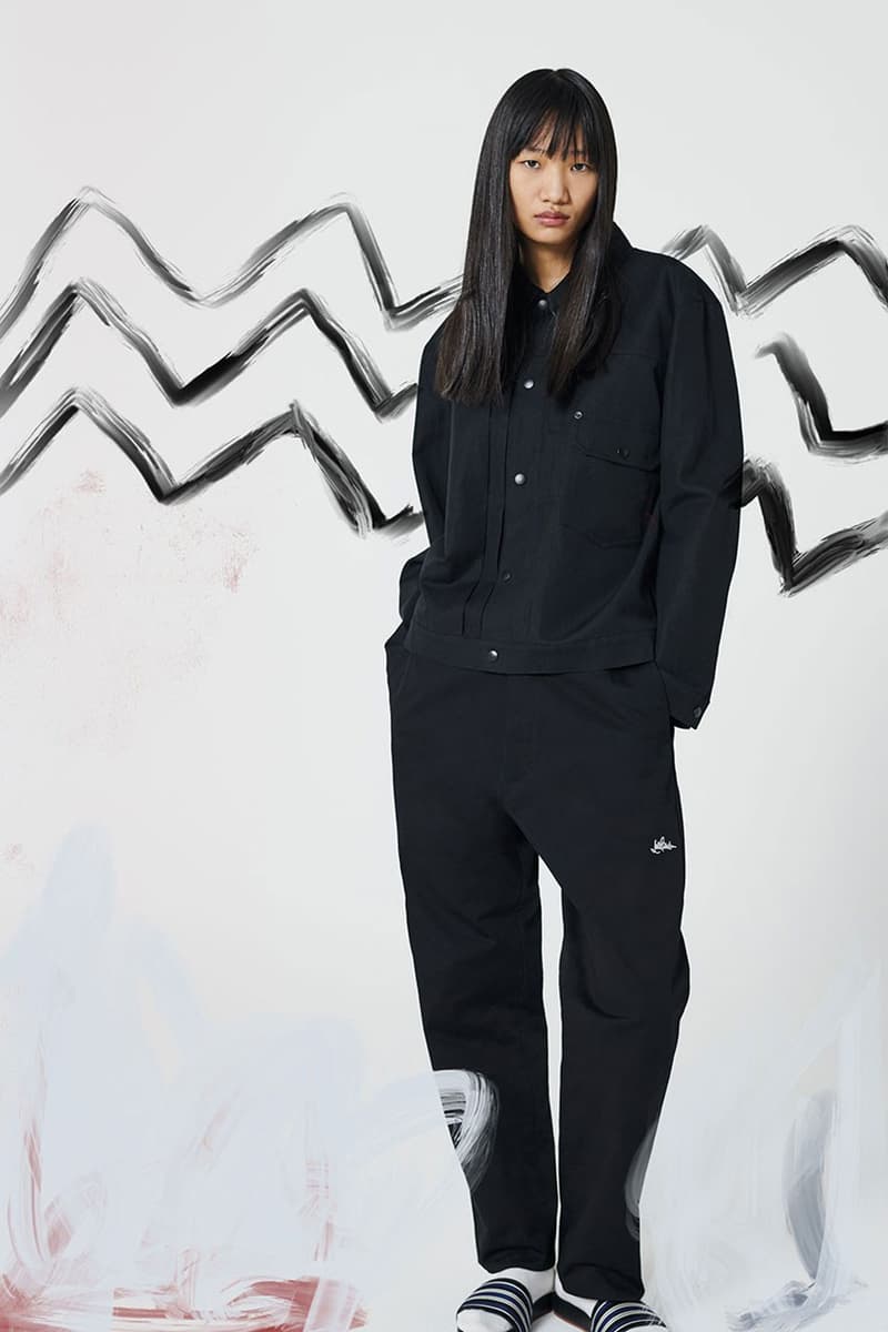 Hiroshi Fujiwara Loro Piana black navy spring summer 2022 collection collab tracksuits tailored suits jersey parka graffiti sandals totes records rei imai 