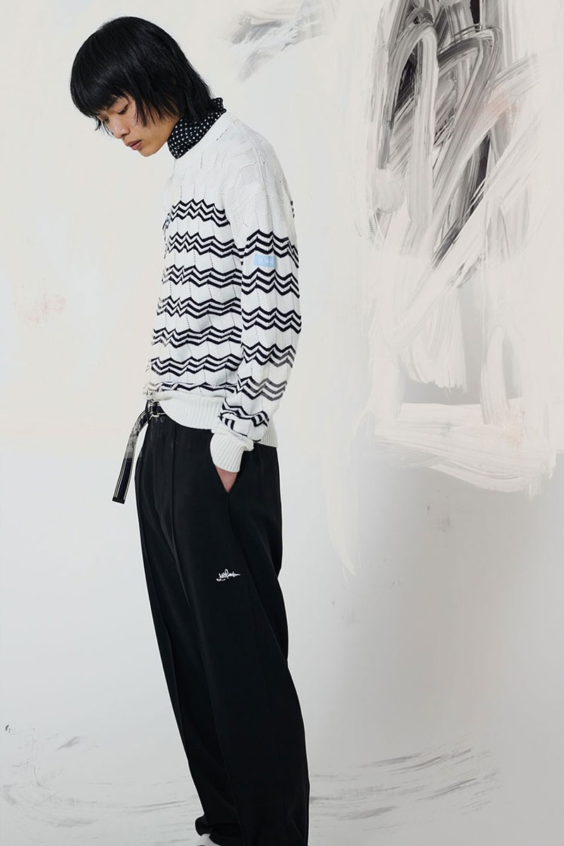 Hiroshi Fujiwara Loro Piana black navy spring summer 2022 collection collab tracksuits tailored suits jersey parka graffiti sandals totes records rei imai 