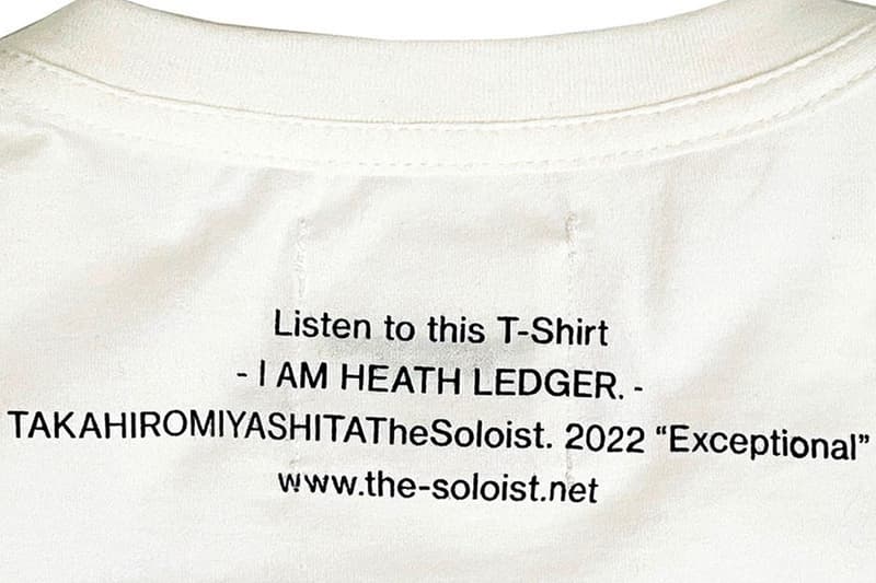 Jonathan Worth TAKAHIROMIYASHITA TheSoloist. Heath Ledger T-Shirts Release Info Date Buy Price 