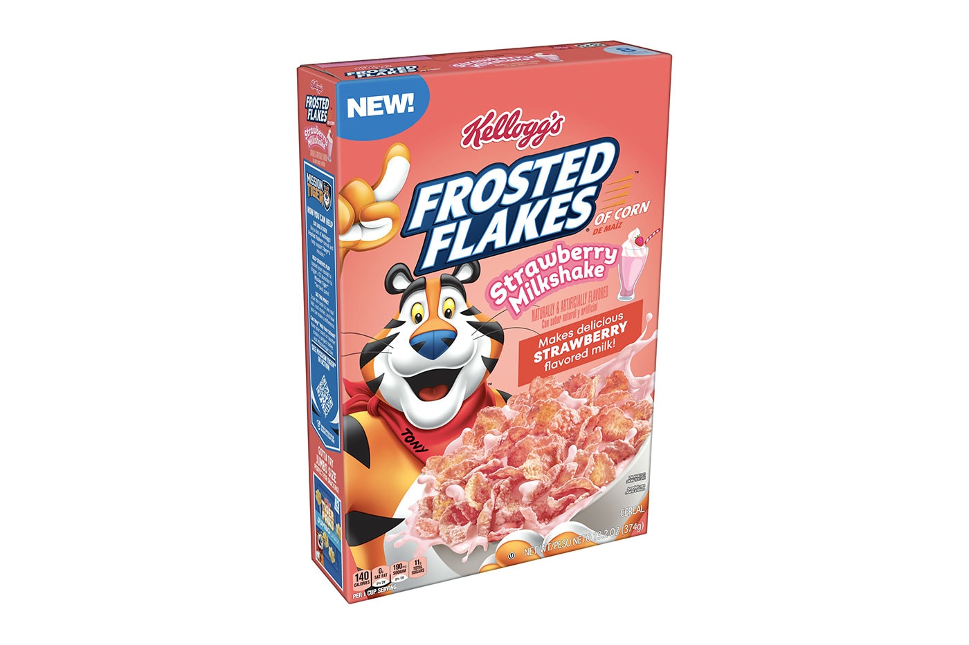 Kellogg's Releases Three New Frosted Flakes Cereal Flavors strawberry milkshake cinnamon french toast chocolate tony the tiger they're great