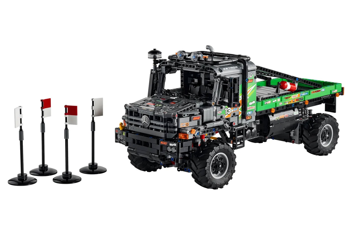 LEGO Technics Expands Vehicular Lineup With Heavy Duty Mercedes-Benz Zetros Trial Truck building blocks 4x4 suspension