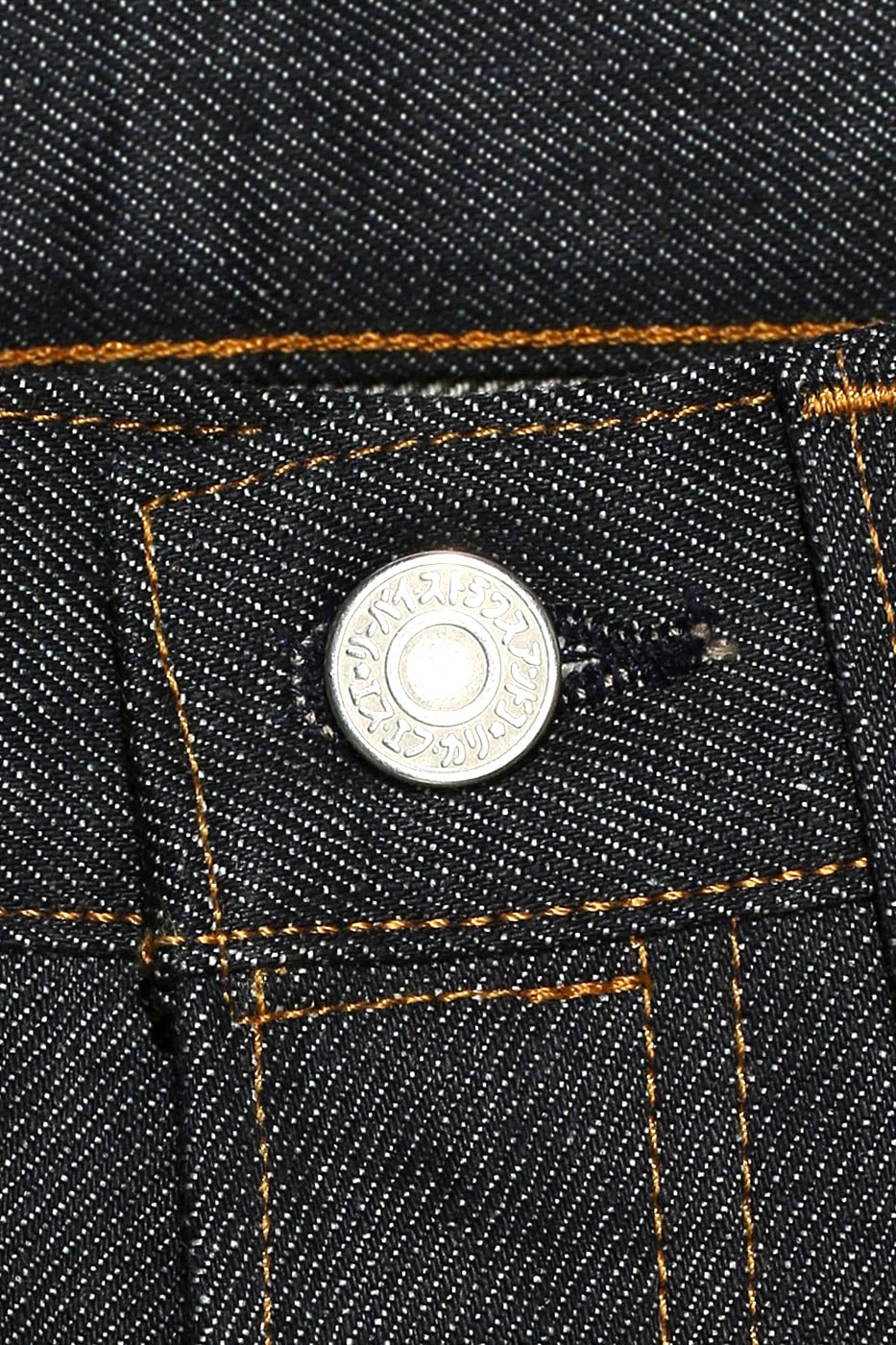 Levi's® Vintage Clothing Limited-Edition Japanese 501 Jeans fabric tags button text high waist line slim workwear selvedge denim red release info news