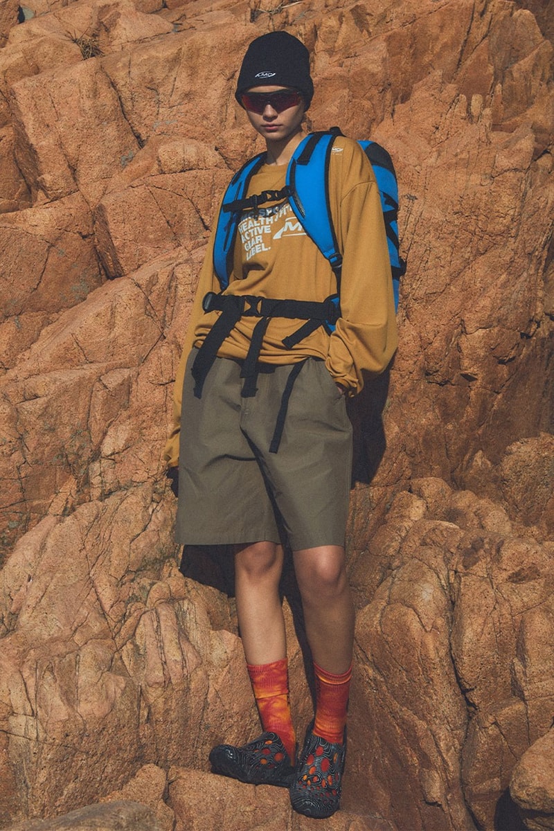 Lost Management Cities 2022 active gear collection lookbook coolon aerocool 3L w proof tees hiking shorts headwear caps bucket hats bags release info date