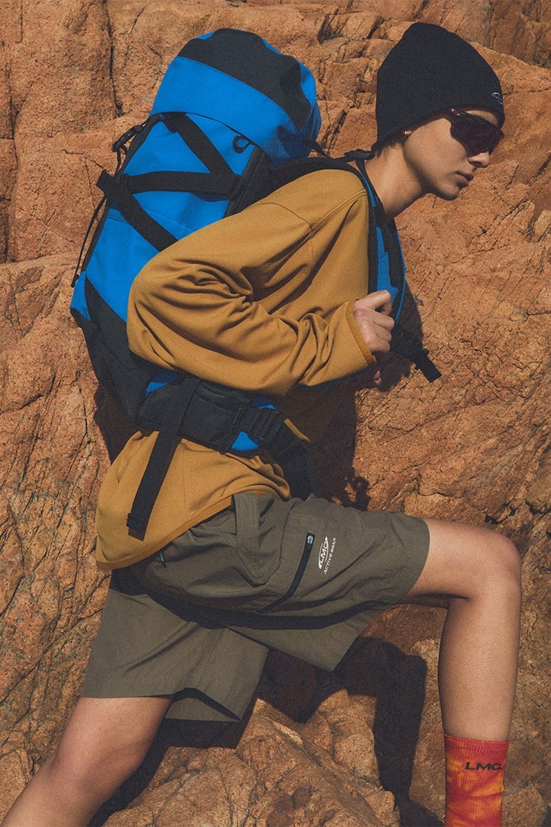 Lost Management Cities 2022 active gear collection lookbook coolon aerocool 3L w proof tees hiking shorts headwear caps bucket hats bags release info date