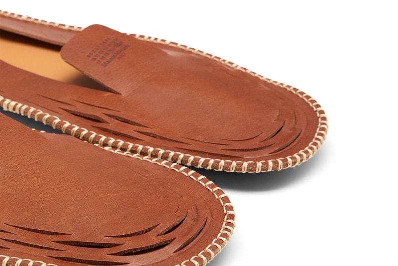 Maison Margiela Laser Cut Shoes Slip On Mules Sandals Flat 2D Tan Avant Garde Designer 