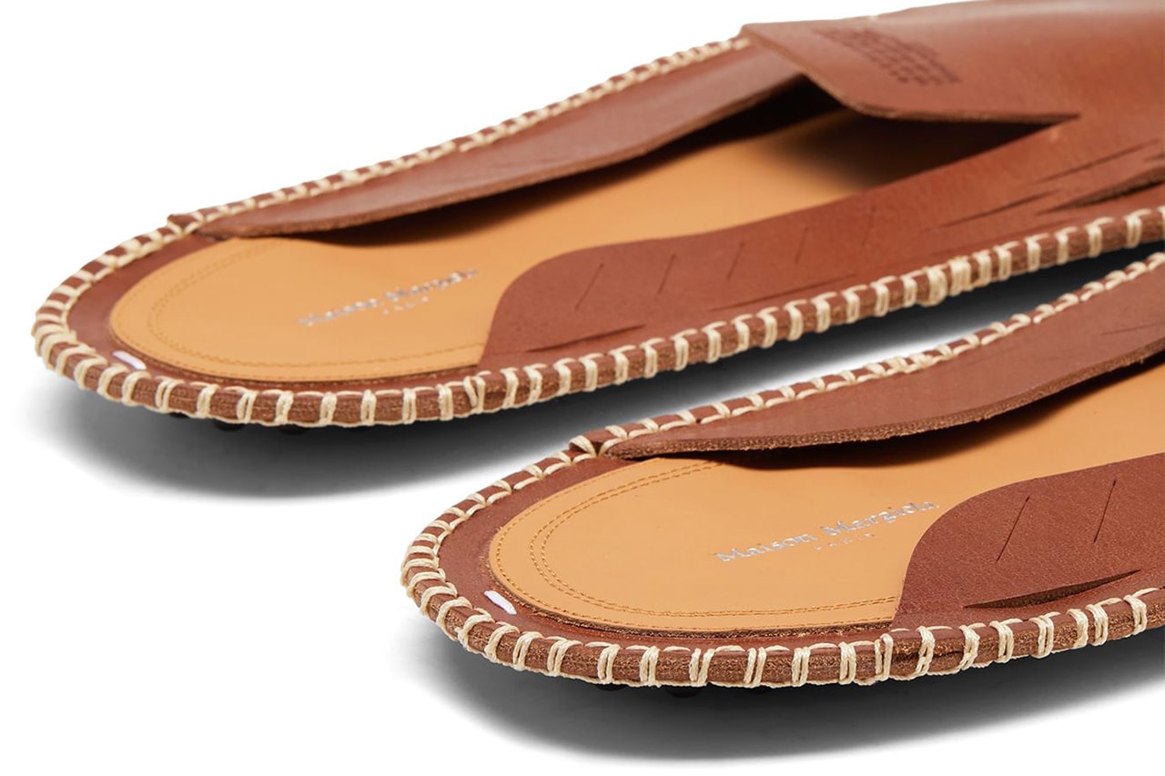 Maison Margiela Laser Cut Shoes Slip On Mules Sandals Flat 2D Tan Avant Garde Designer 