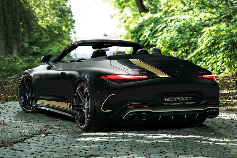 MANHART SL 800 R Mercedes-AMG SL Convertible Drop Top Tuned Custom Black Gold Power V8 800HP 1000Nm Torque Performance 