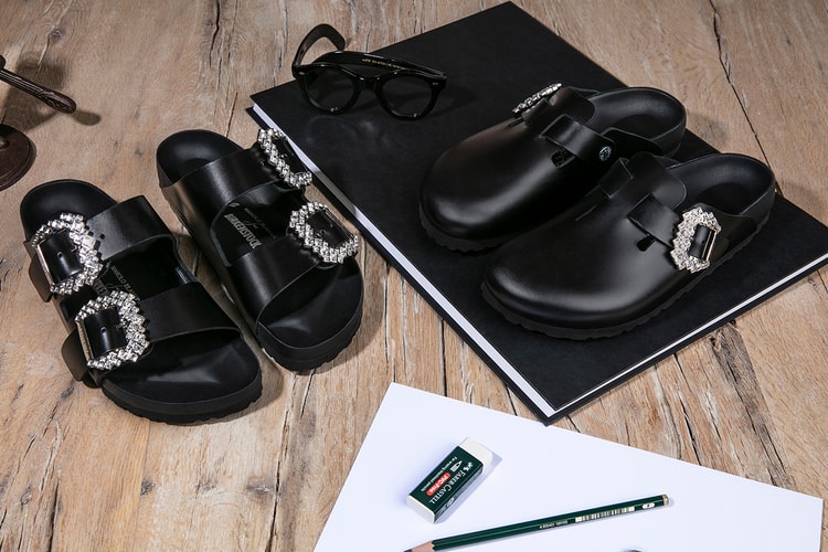 Manolo Blahnik Adds Crystal Embellishments and Luxe Materials to Birkenstock Classics