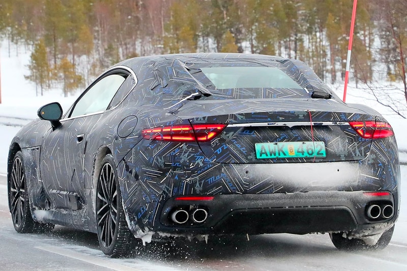maserati granturismo 2022 model design teaser camouflage body hidden 