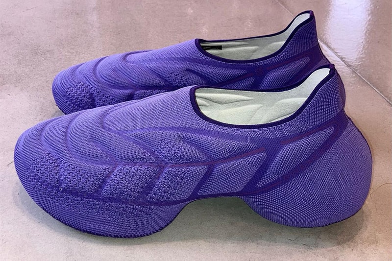 Matthew m williams givenchy tk360 full knit sneaker white purple black gradient heat one piece first look images