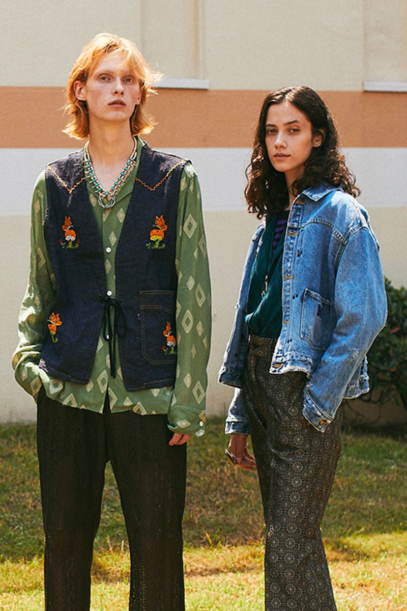 Needles Spring Summer 2022 Collection HBX Release Info Buy Price Work Shirts Jackets Pants Hippie Retro 70s Velour Tracksuits Butterfly Embroidery