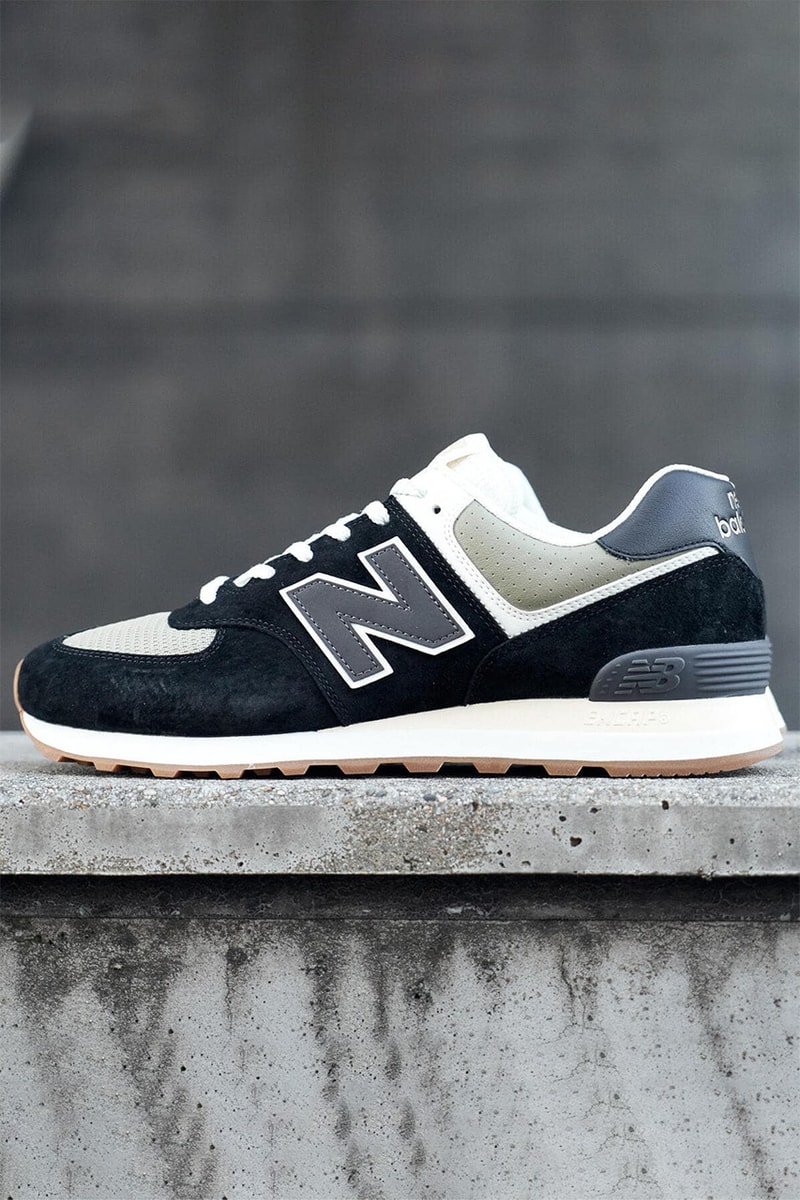 beams new balance 574 black white gum release info store list buying guide photos price 