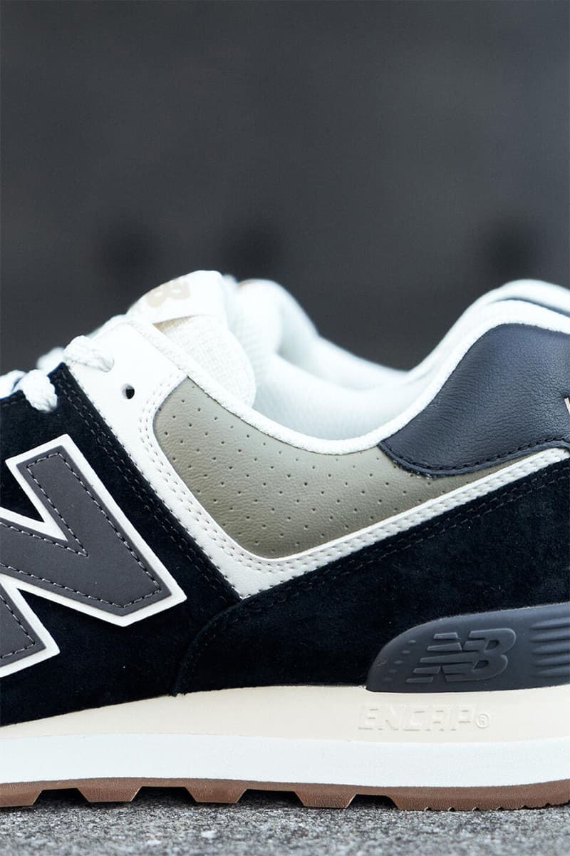 beams new balance 574 black white gum release info store list buying guide photos price 