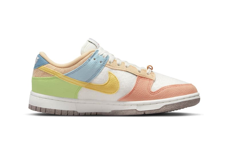 Nike Dunk Low sun club pack Sail sanded gold light madder root recycled leather palm trees have a nike day grind sole 110 usd release info price dq0265-100