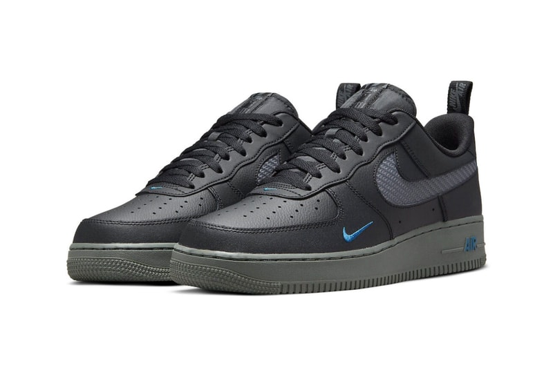 NIke Air Force 1 cut out swoosh carbon fiber black blue gray DR0155-002 2022 Date Buy Price