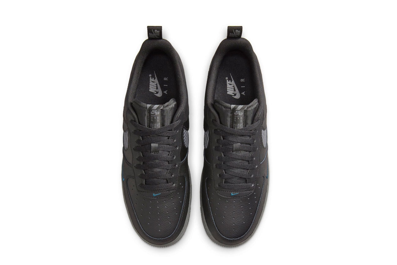 NIke Air Force 1 cut out swoosh carbon fiber black blue gray DR0155-002 2022 Date Buy Price