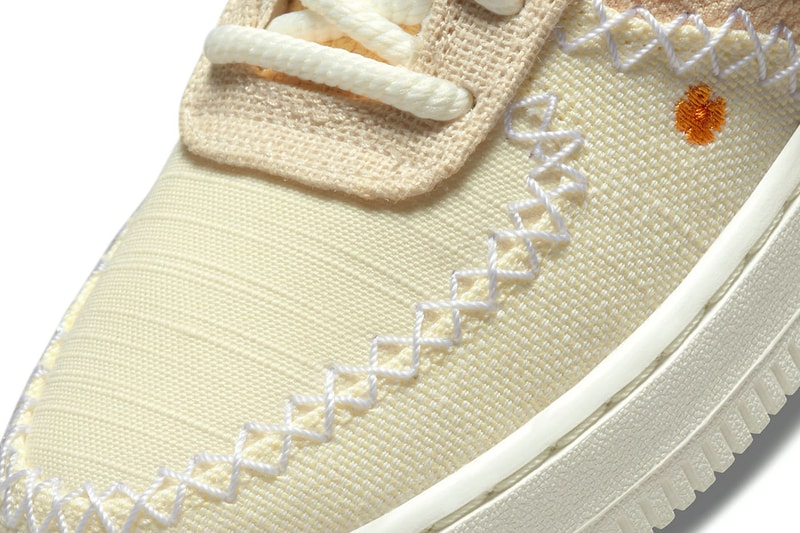 Custom Nike Air Force 1 White Rope Laces Cream