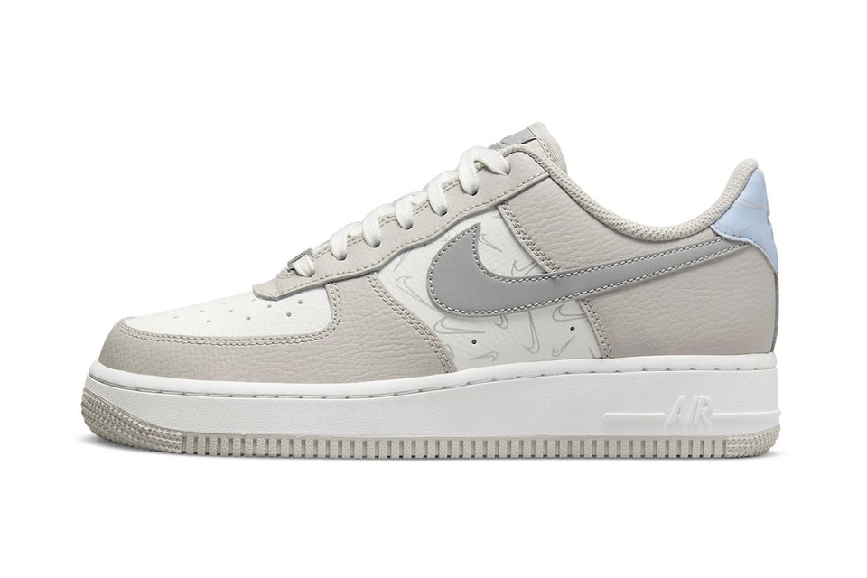 Nike White Air Force 1 '07 Lv8 Sneakers With Reflective Swoosh And Grey  Details. for Men