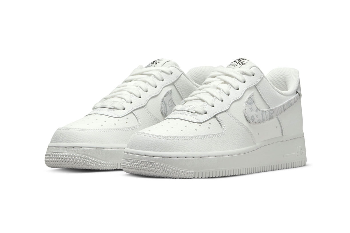 Nike Air Force 1 White Paisley Print Colorway white grey fog dj 9942 100 release info date price info