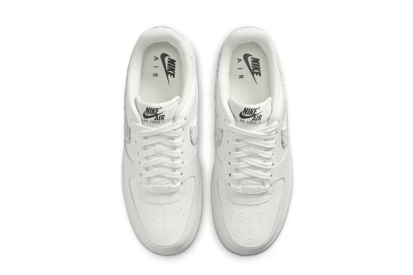 Nike Air Force 1 White Paisley Print Colorway white grey fog dj 9942 100 release info date price info