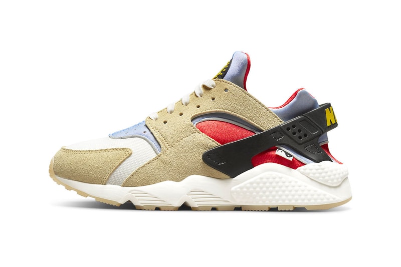 Nike Air Huarache Yin Yang dv2117-700 white light blue tan orange yellow motifs semi translucent outsole release date info price 130 USD
