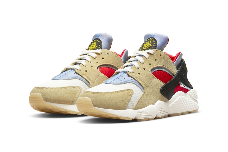 Nike Air Huarache Yin Yang dv2117-700 white light blue tan orange yellow motifs semi translucent outsole release date info price 130 USD
