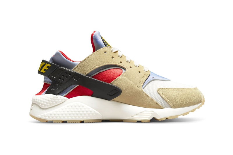 Nike Air Huarache Yin Yang dv2117-700 white light blue tan orange yellow motifs semi translucent outsole release date info price 130 USD