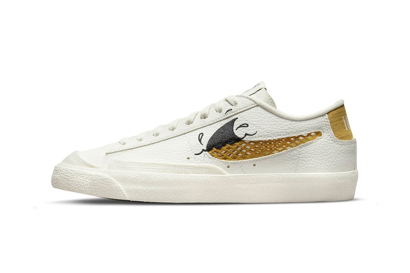 Nike Blazer Low Sun Club dm0210-100 Release Info white rubber burnt yellow leather canvas shark fin water release info