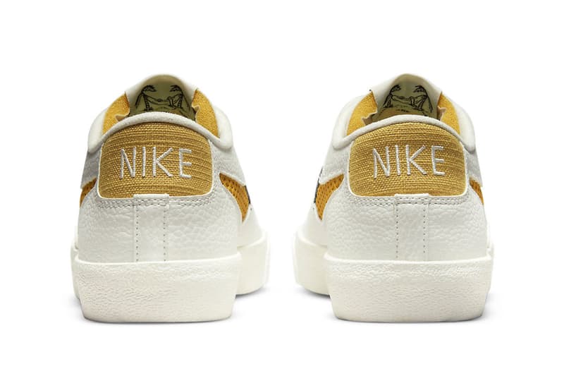 Nike Blazer Low Sun Club dm0210-100 Release Info white rubber burnt yellow leather canvas shark fin water release info