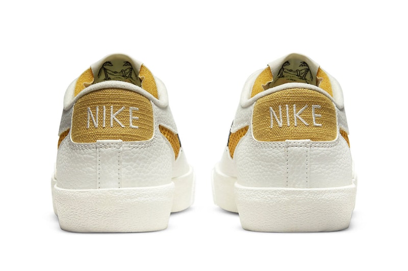 Nike Blazer Low Sun Club dm0210-100 Release Info white rubber burnt yellow leather canvas shark fin water release info