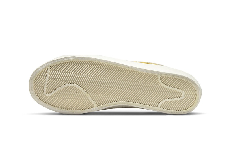 Nike Blazer Low Sun Club dm0210-100 Release Info white rubber burnt yellow leather canvas shark fin water release info