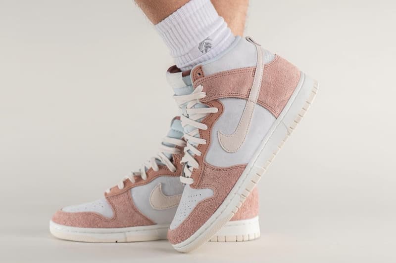 Nike Dunk High Fossil Rose DH7576-400 On-Foot Images Release Spring 2022 Nike Sportswear