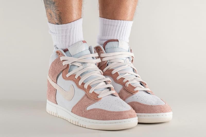 Nike Dunk High Fossil Rose DH7576-400 On-Foot Images Release Spring 2022 Nike Sportswear