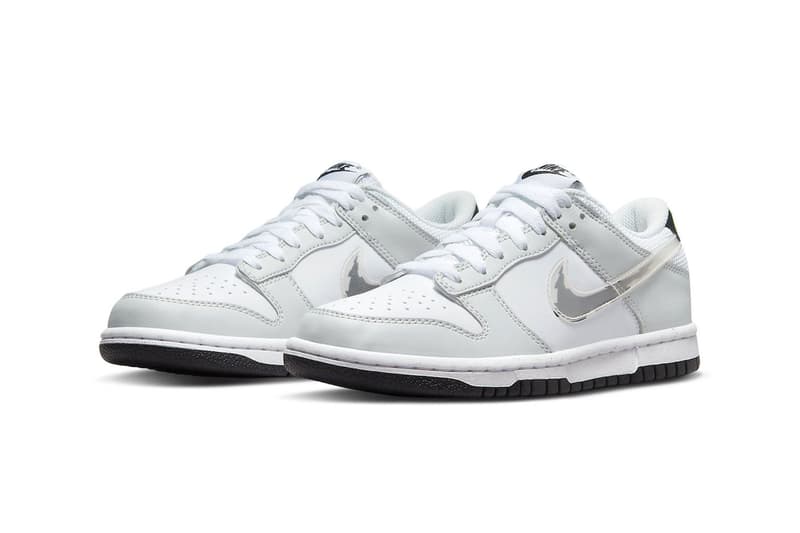 Nike Dunk Low Glitch Swoosh dv3033-001 move to zero gray white neon green clear mesh leather release info news