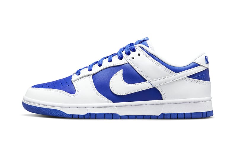 blue and white nike low dunks