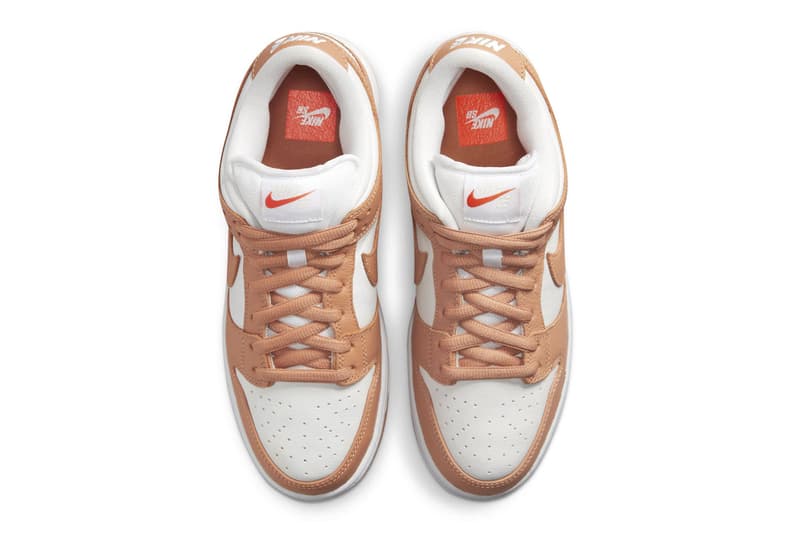 Nike SB Dunk Low light cognac dm8998-200 orange white leather tan release info price date 100 USD