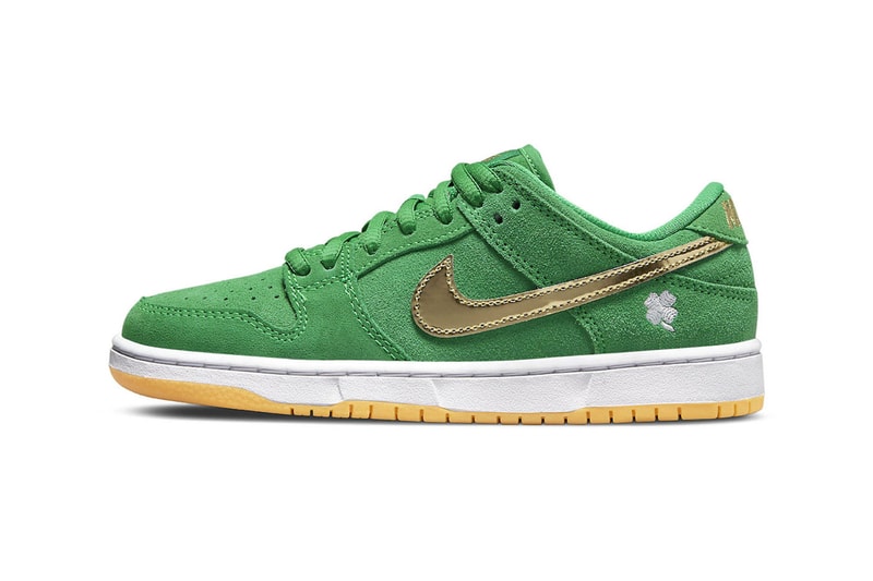 Nike Gears up for St. Patrick's Day With New Green and Gold SB Dunk Low Release BQ6817-303 release info shoes skater 