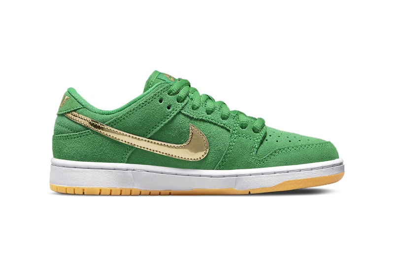 Nike Gears up for St. Patrick's Day With New Green and Gold SB Dunk Low Release BQ6817-303 release info shoes skater 