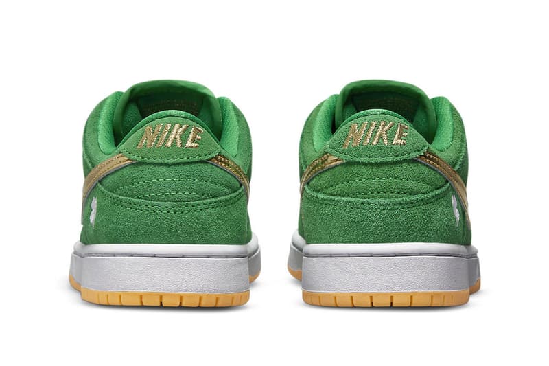 Nike Gears up for St. Patrick's Day With New Green and Gold SB Dunk Low Release BQ6817-303 release info shoes skater 