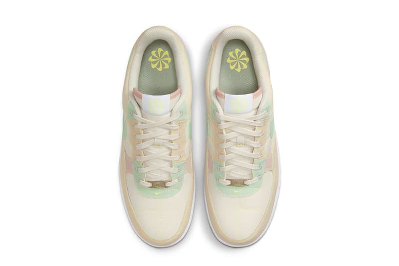 Nike's Air Force 1 Low Faded Pastel Hues 40 year anniversary spring yellow stitching easter egg green sail white DR5648-030 release info