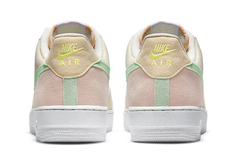 Nike's Air Force 1 Low Faded Pastel Hues 40 year anniversary spring yellow stitching easter egg green sail white DR5648-030 release info