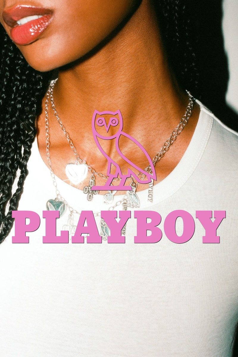 OVO Playboy Symbols of Prestige SS22 Spring Summer 2022 capsule collection air magazine covers intarsia sweaters silk shirts bucket hats cap boxer shorts keychains necklace playing cards collection collab release info date