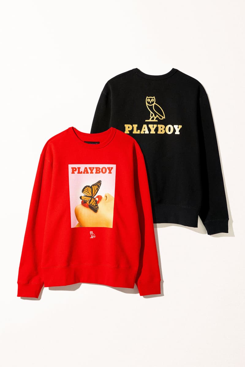 OVO Playboy Symbols of Prestige SS22 Spring Summer 2022 capsule collection air magazine covers intarsia sweaters silk shirts bucket hats cap boxer shorts keychains necklace playing cards collection collab release info date